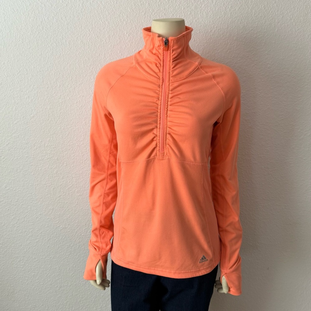 Adidas Womens Ultimate Climalite Half Zip Sweatshirt Size S Outdoor Logo Stretch